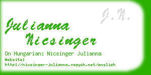 julianna nicsinger business card
